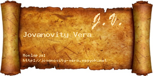 Jovanovity Vera névjegykártya